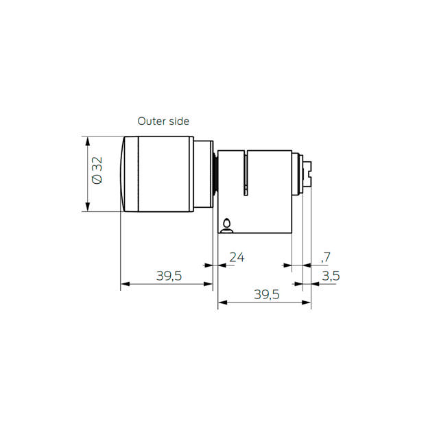 SI AX - VCN - WP - Cylinder - Scand.Oval - 30 mm - Mifare